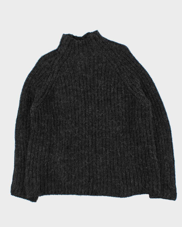 Vintage 1990s Lauren Ralph Chunky Ribbed Wool Alpaca Blend Knit High-Neck Jumper - M