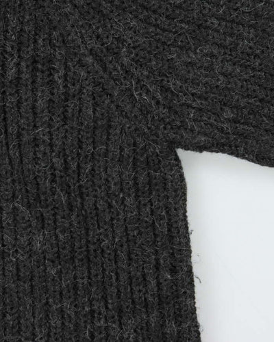 Vintage 1990s Lauren Ralph Chunky Ribbed Wool Alpaca Blend Knit High-Neck Jumper - M