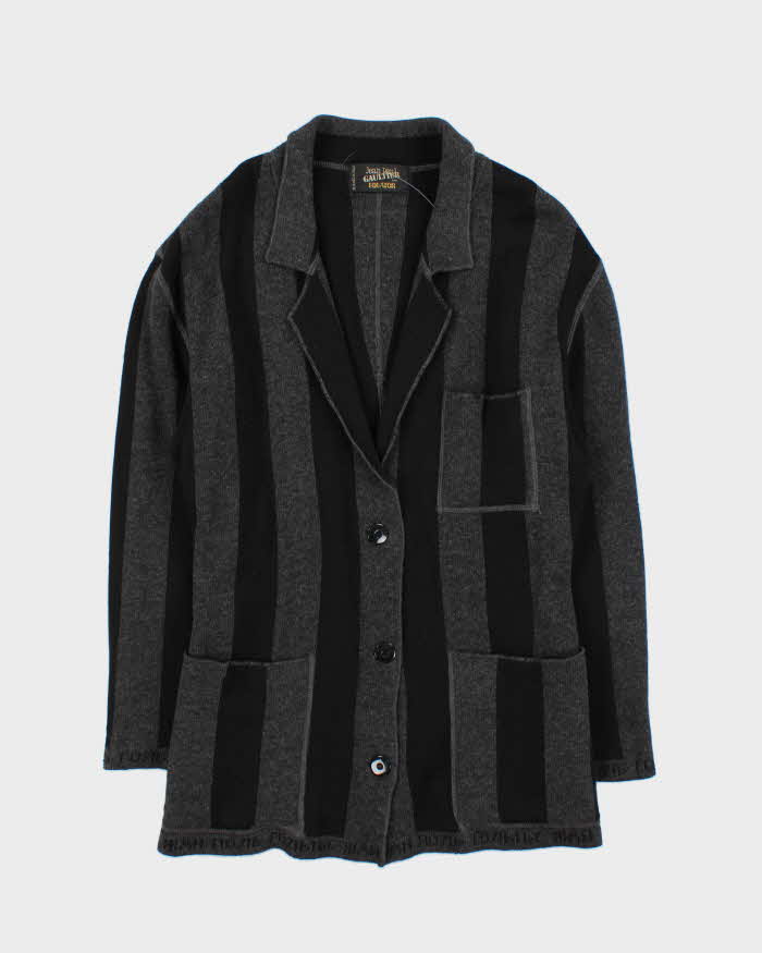 Vintage 1980s Jean Paul Gaultier Equator Striped Wool Cardigan - M