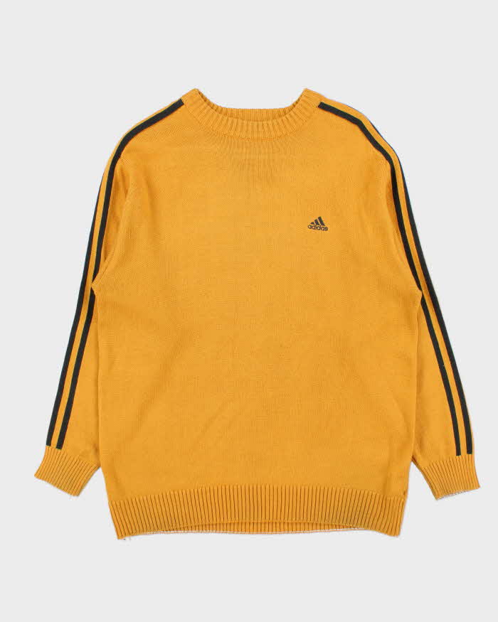 Vintage Y2K 00s Adidas Mustard Crewneck Knit Jumper - M