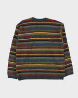 Vintage 00s J.Crew Pure Wool Striped Crewneck Knit Jumper - S