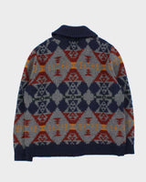 Vintage Pendleton Chunky Pure Shetland Wool Aztec Shawl Neck Cardigan - XL