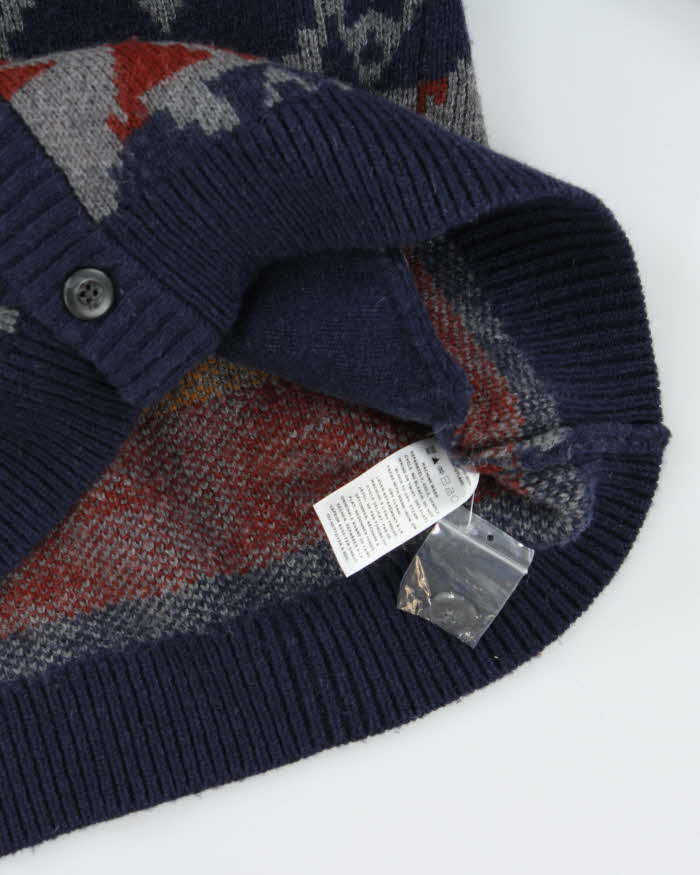 Vintage Pendleton Chunky Pure Shetland Wool Aztec Shawl Neck Cardigan - XL