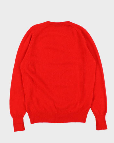 Vintage 1980s Jaeger Pure Lambswool V-Neck Knit Jumper - XL