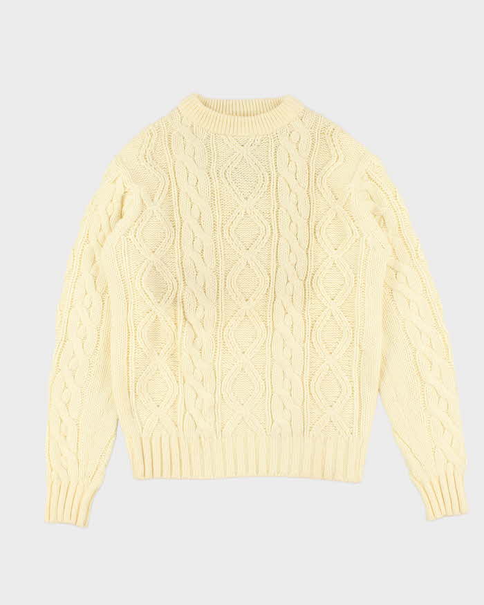 Vintage Sears Aran Knit Wool Jumper - S