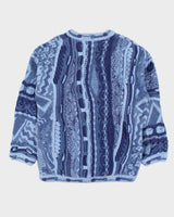 Vintage 1990s Tundra Cotton 3D Knit Textured Oversized Crewneck Sweater - M