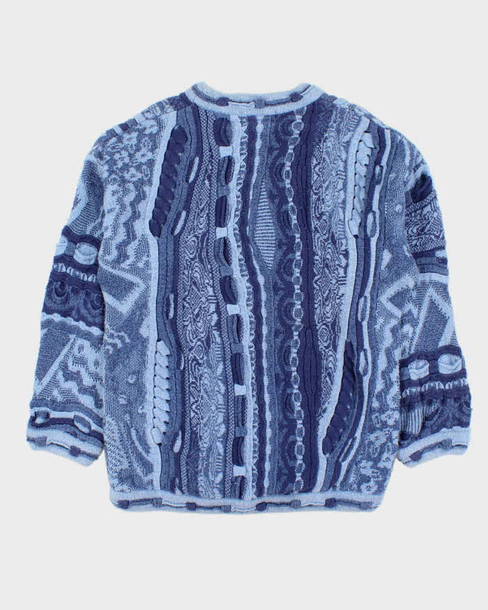 Vintage 1990s Tundra Cotton 3D Knit Textured Oversized Crewneck Sweater - M