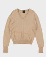 Vintage 1980s St Michaels Pure Cashmere V-Neck Knit Sweater - M