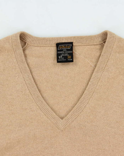 Vintage 1980s St Michaels Pure Cashmere V-Neck Knit Sweater - M