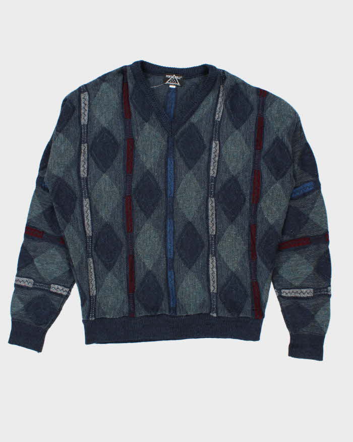 Vintage 90s Porto Cruz Wool Blend V Neck Jumper - XXL