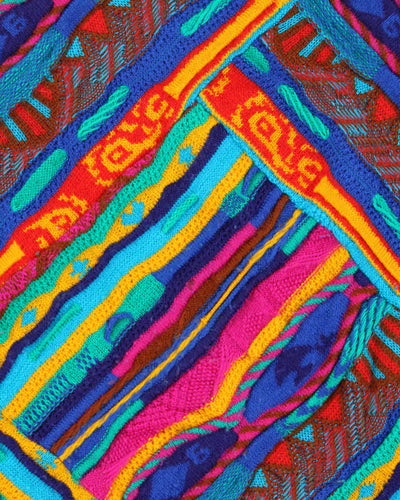 Vintage 1990s Modigilani Multicoloured 3D Textured Pure Wool Knit Sweater - M