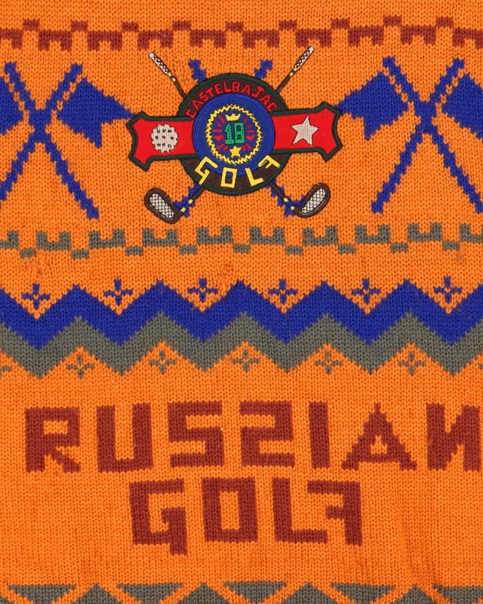 Vintage 1990s JC De Castelbajac Sport Russian Golf Knit Sweater Vest - L