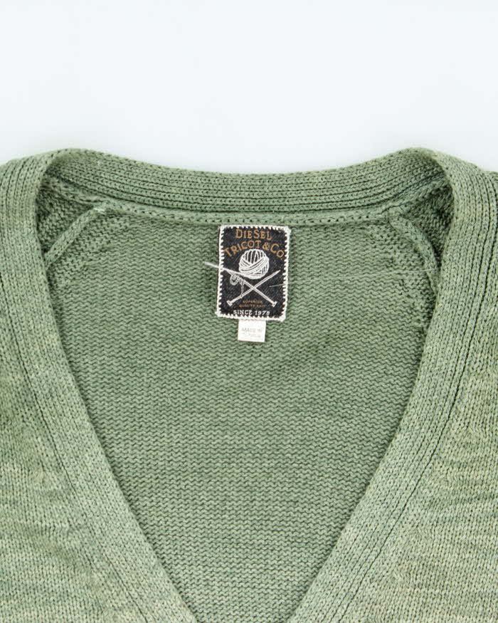 Vintage 00s Diesel Cable Detailed Tonal Oversized Cardigan - S