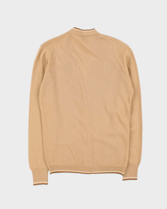 Vintage 1970s Jaeger Lambswool Logo Cardigan - M