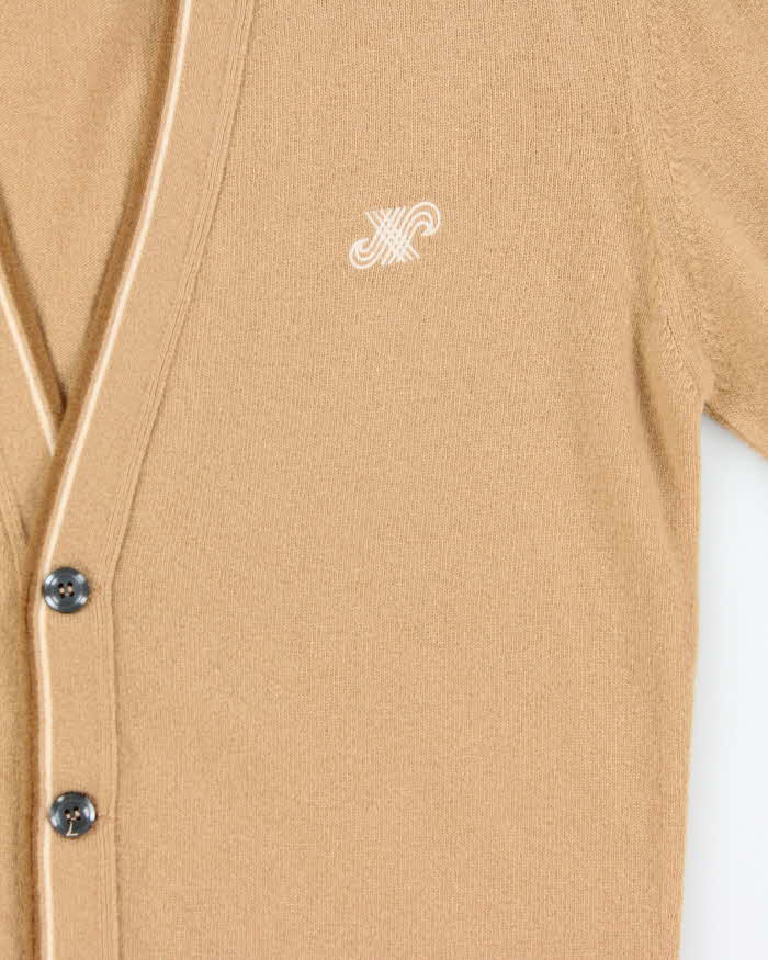Vintage 1970s Jaeger Lambswool Logo Cardigan - M