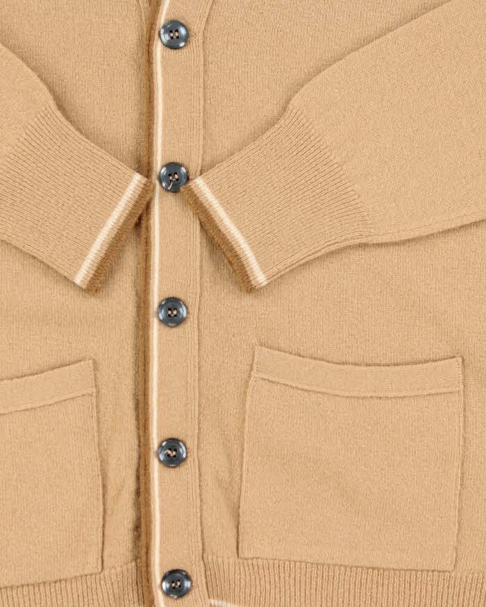 Vintage 1970s Jaeger Lambswool Logo Cardigan - M
