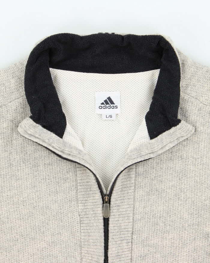 Vintage Y2K 00s Adidas Pure Wool Quarter-Zip Knit Pullover - L