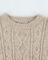 Vintage 1990s Pure Wool Chunky Oversized Cable Knit Sweater - L