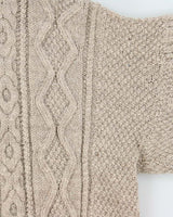 Vintage 1990s Pure Wool Chunky Oversized Cable Knit Sweater - L
