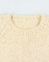 Vintage 1990s Cream Pure Wool Striped Chunky Oversized Sweater - XXL