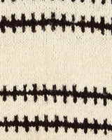 Vintage 1990s Cream Pure Wool Striped Chunky Oversized Sweater - XXL