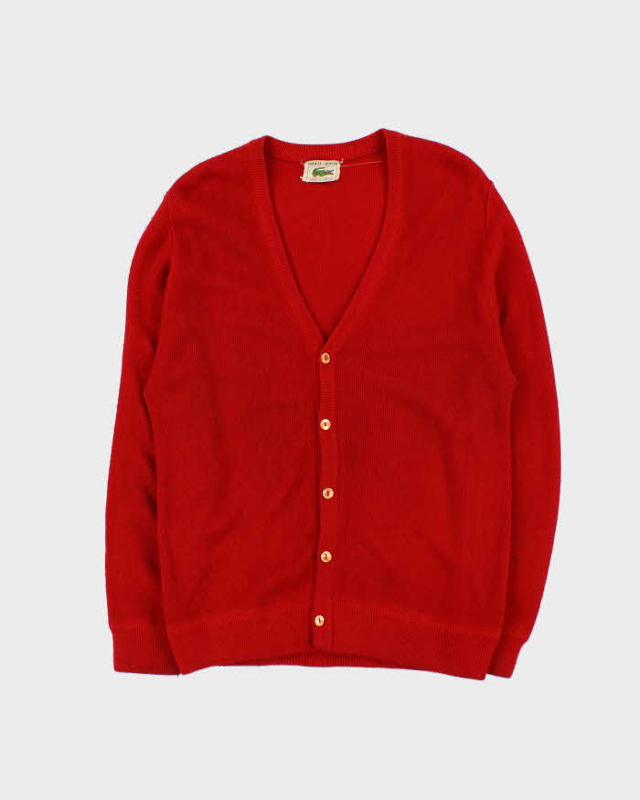 Vintage 1970s Lacoste Wool Knit Cardigan - M