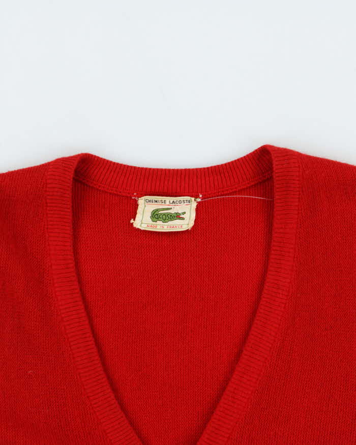 Vintage 1970s Lacoste Wool Knit Cardigan - M