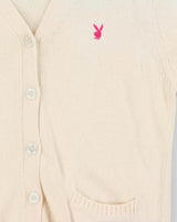 Vintage Y2K 00s Playboy Pale Pink Cotton Knit Cardigan - M