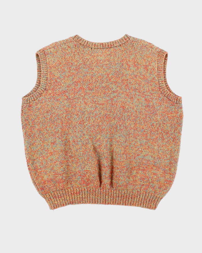 Vintage 1990s Chunky V-Neck Boxy Knit Sweater Vest - L