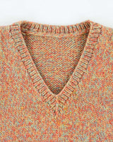 Vintage 1990s Chunky V-Neck Boxy Knit Sweater Vest - L