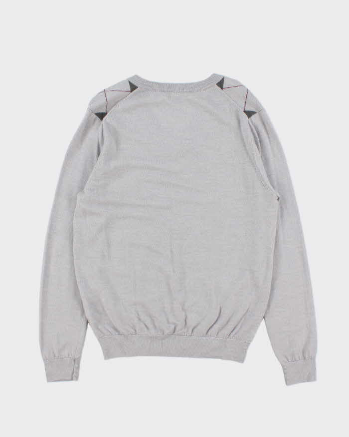 Vintage Y2K 00s Lacoste Soft Lambswool V-Neck Argyle Knit Sweater - L