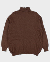 Vintage 1990s Speckled Yarn Lambswool Turtleneck Knit Sweater - XL