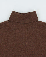 Vintage 1990s Speckled Yarn Lambswool Turtleneck Knit Sweater - XL