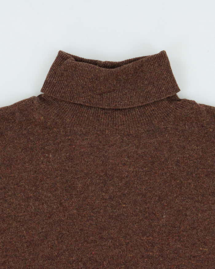 Vintage 1990s Speckled Yarn Lambswool Turtleneck Knit Sweater - XL