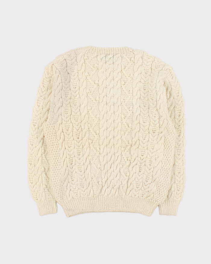 Vintage Free Spirit Forever Aran Knit Wool Jumper - L