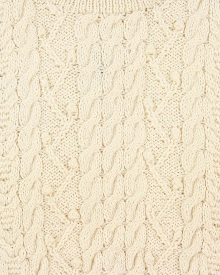 Vintage Free Spirit Forever Aran Knit Wool Jumper - L