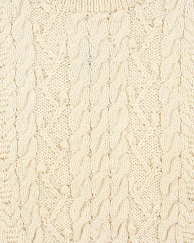 Vintage Free Spirit Forever Aran Knit Wool Jumper - L