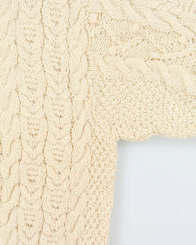 Vintage Free Spirit Forever Aran Knit Wool Jumper - L