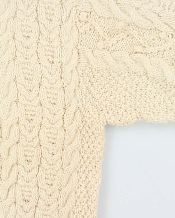 Vintage Free Spirit Forever Aran Knit Wool Jumper - L