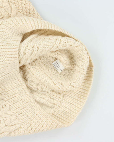 Vintage Free Spirit Forever Aran Knit Wool Jumper - L