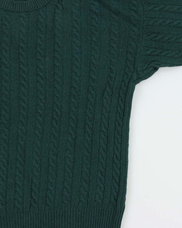 Vintage 1990s Giordano Wool Cable Knit Crewneck Jumper - M