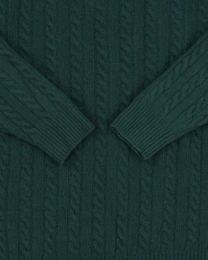 Vintage 1990s Giordano Wool Cable Knit Crewneck Jumper - M