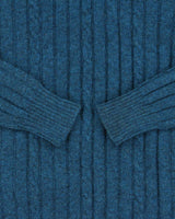 Vintage 1970s Wool Speckled Yarn Ribbed Cable Knit Crewneck Jumper - XL