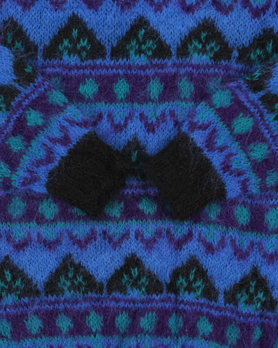 Vintage 1990s Gallagher Mohair Blend Patterned Oversized Crewneck Jumper - S