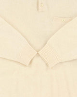 Vintage 1990s Cream Cashmere Wool Blend Collared Knit Jumper - L