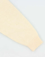 Vintage 1990s Cream Cashmere Wool Blend Collared Knit Jumper - L