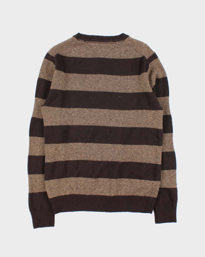 Vintage Y2K 00s Tommy Hilfiger Striped Wool Oversized Crewneck Knit Jumper - M