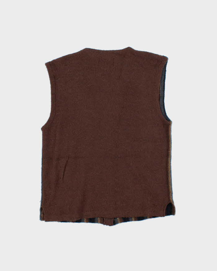 Vintage 90s Index Wool Blend Zip-up Knit Vest - M