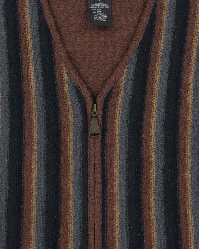 Vintage 90s Index Wool Blend Zip-up Knit Vest - M