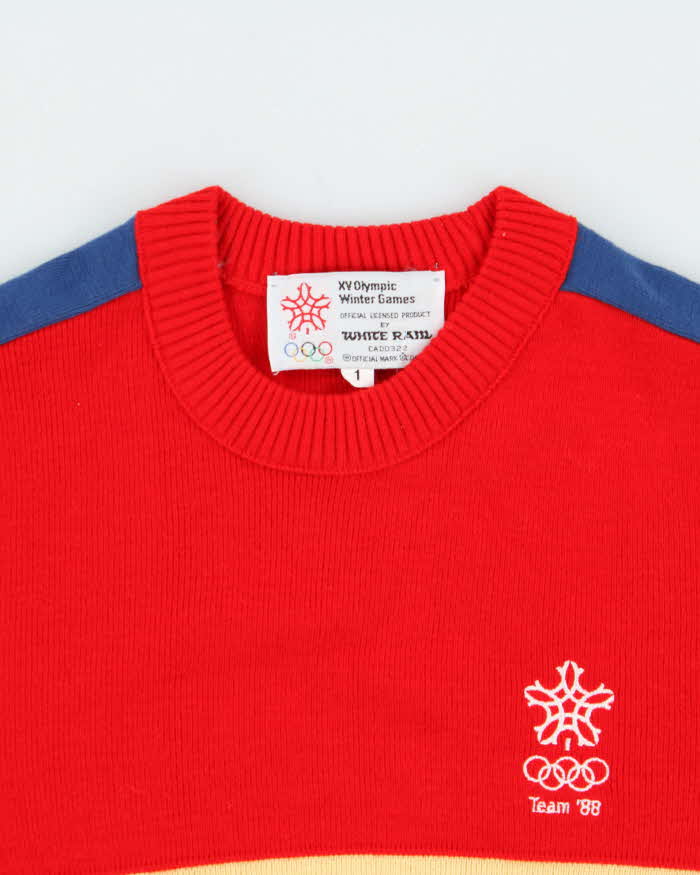 Vintage 1988 Winter Olympics Team Canada Crewneck Knit Jumper - S